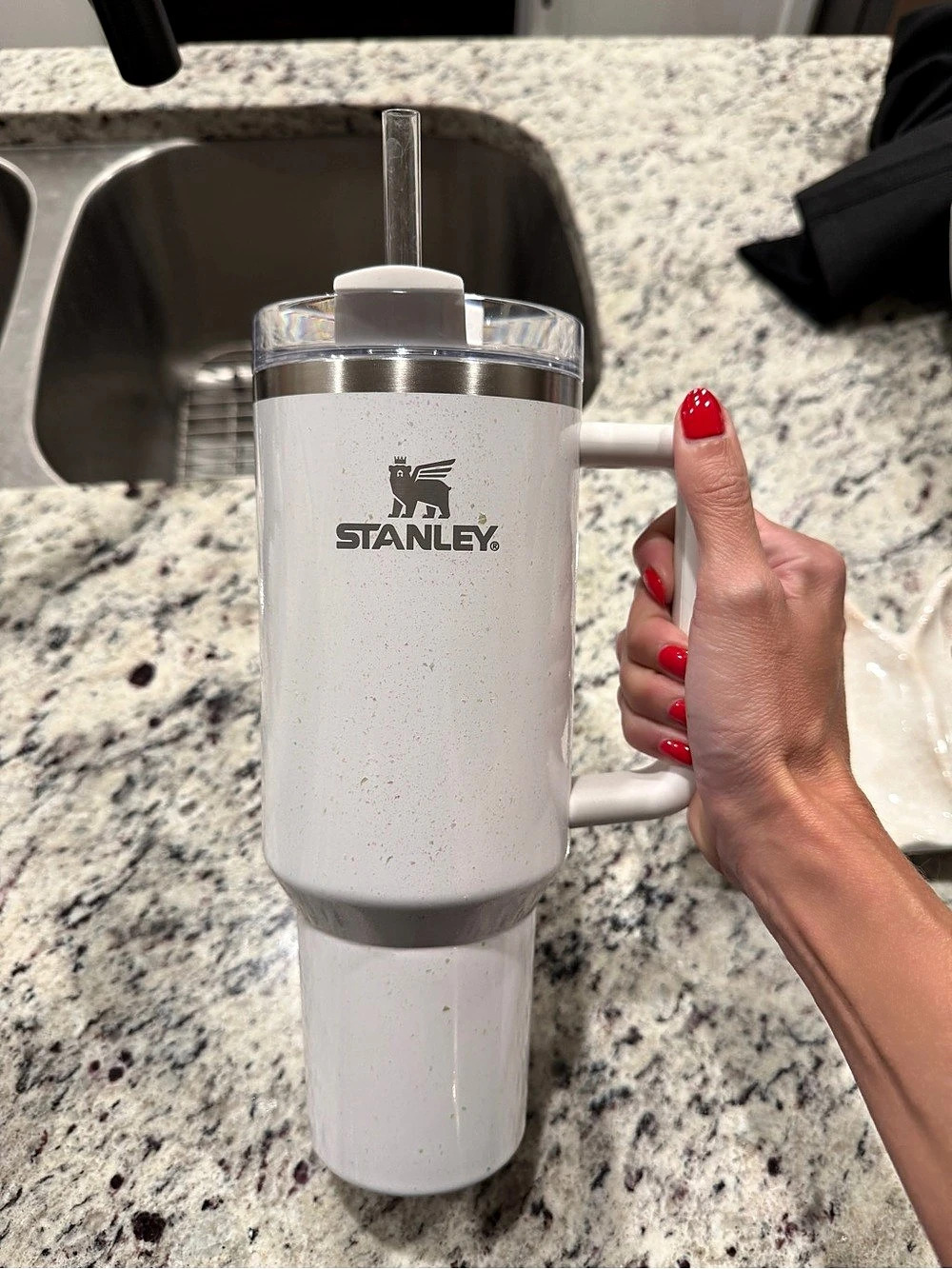 Stanley Adventure Quencher Travel Tumbler 40 oz White Terrazzo Confetti 40 oz
